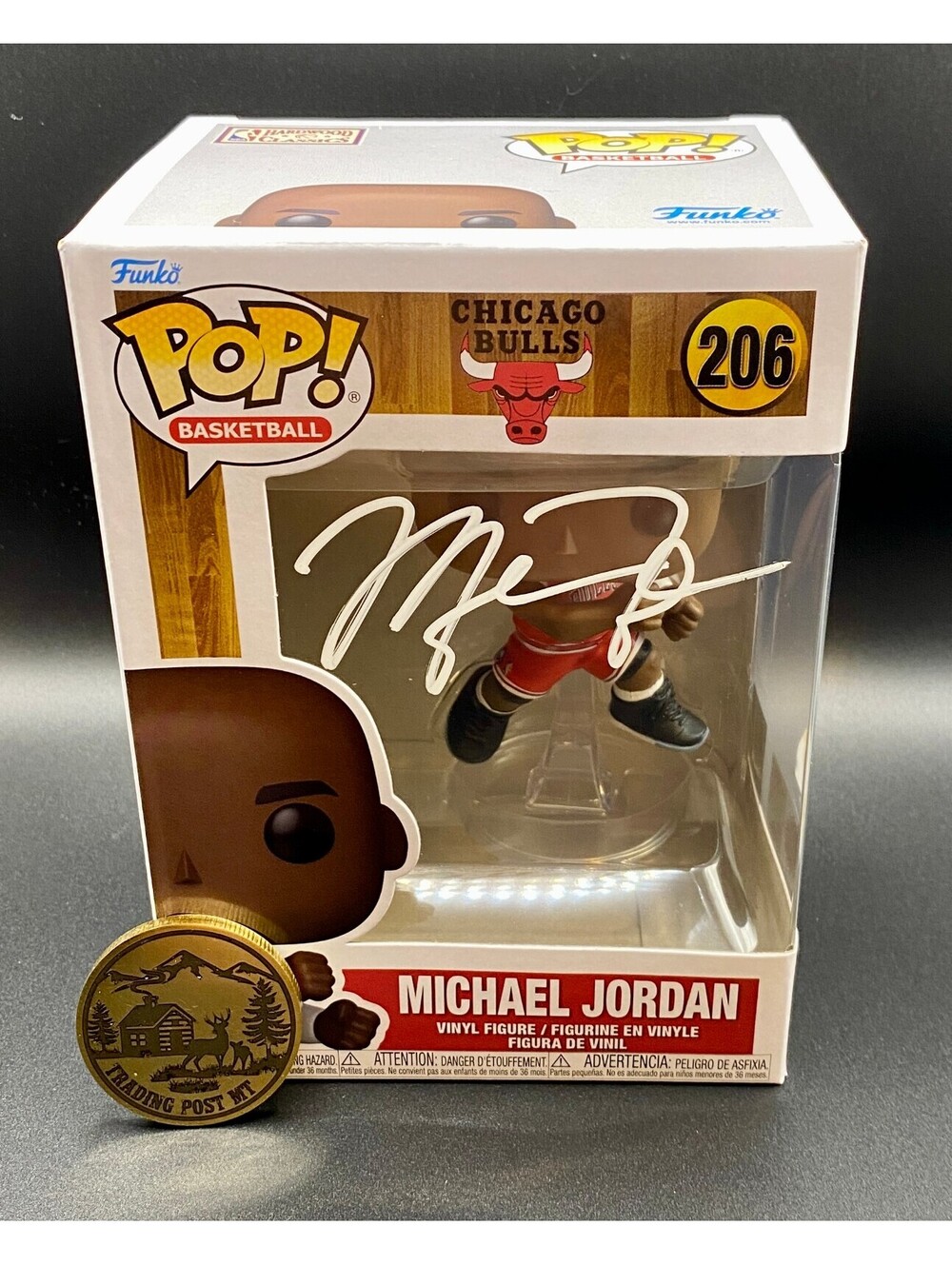 Michael Jordan Signed Funko In Case With COA (Bulls)